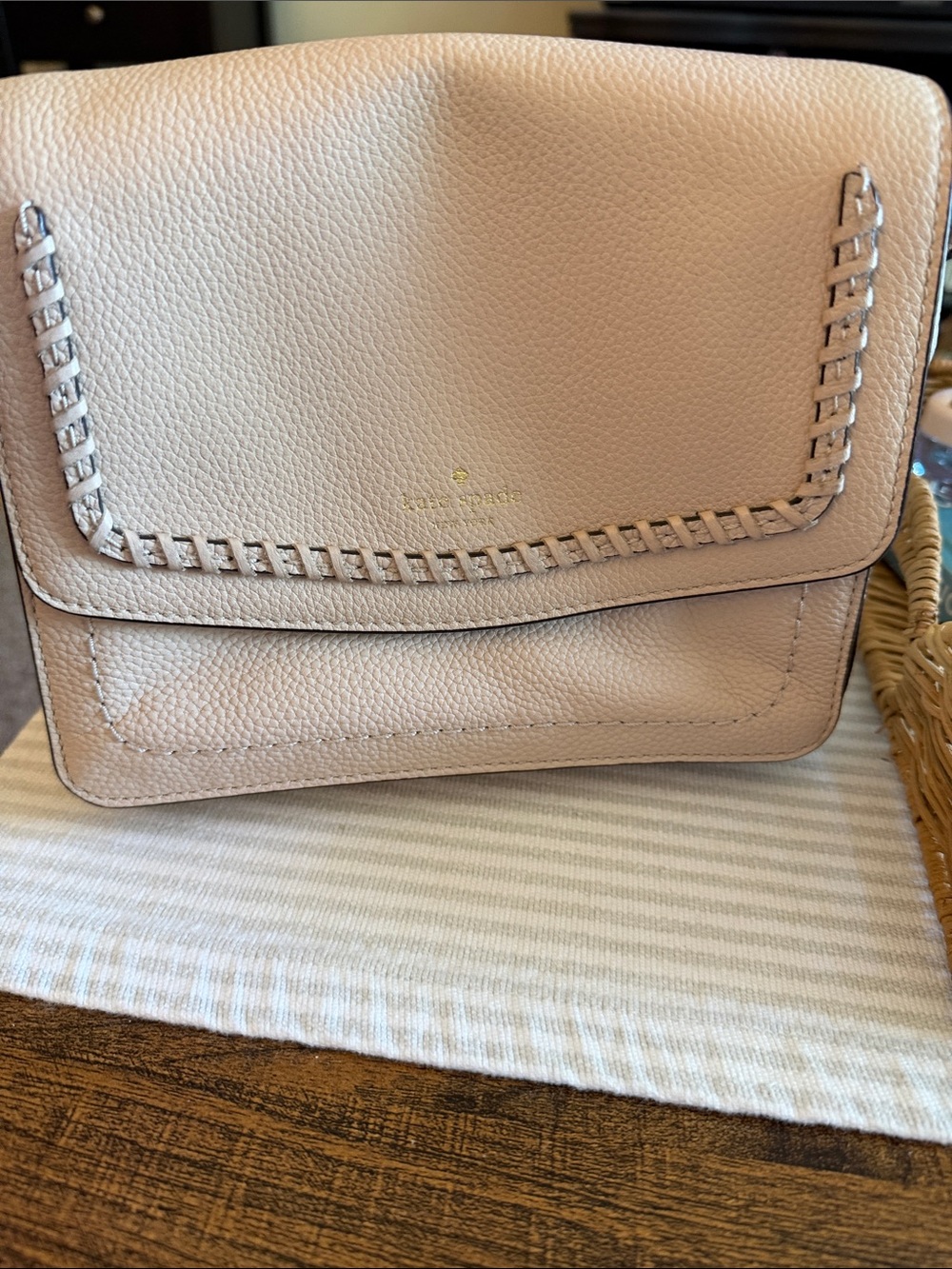 Kate Spade New York Beige Leather Crossbody Bag